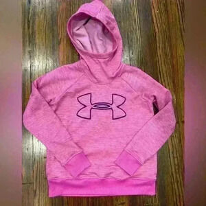 Under Armour hooded sweatshirt womens size XS loose pink coldgear logo